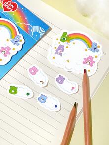 SHEIN X Care Bears دفتر ملاحظات، دفتر ملاحظات، دفتر ملاحظات لطيف، علامة صفحة المذكرة، لوازم المكتب والمدرسة، هدايا إبداعية - مقاس واحد - مشاهدة 2