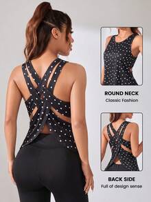 SHEIN Dewbera Women's Plus Size Polka Dot Casual Versatile Daily Travel Sports T-Shirt - Black - View 7