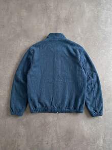 PAVTROS Chaqueta casual diaria de bloques de color con patrón de letras para hombres - Azul - Ver 2