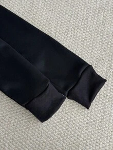 StreetHx 女士黑色保暖内衬束腰毛领夹克，Y2K 叛逆风，朋克摇滚风，修身舒适，适合万圣节，2000 年代街头服饰，长袖连帽修身款 - 黑色 - 查看 7