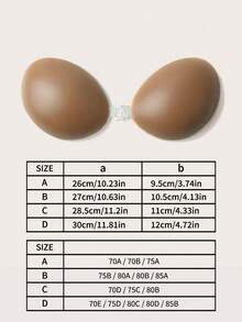 SHEIN 加厚小乳貼，適合婚禮攝影，聚攏隱形胸罩，防下垂細肩帶矽膠胸墊 - 咖啡棕 - 查看 6