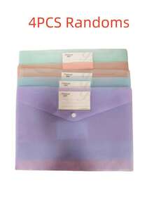 4/12PCS Classic Style A4 File Folders - Transparent PP Envelope Folders With Snap Closure, Thick High-Capacity Storage Pouches, Suitable For Students And Office Use, Professional Look, Streamlined Design, Durable Material, File Sleeves, Business Use - Thickened portfolio - View 18