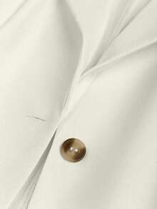 Franclia Asymmetric Pocket Single Button Lapel Short Sleeve Blazer - Beige - View 7