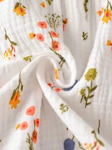 Vintaside Kids Tween Girls' Autumn Elegant Fashion Casual Fresh Digital Print Long Sleeve Turn Collar Dress, Suitable For Outings, Camping, Picnic, Cool Weather Travel, Parties And Gatherings - Apricot - View 5