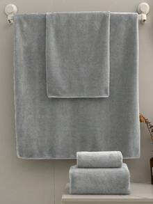 Cirelle 1pc/3pcs Ultra Soft Bath Towel - Super Absorbent & Quick Drying Grey Bath Towels, Thick Plush Hand Towel & Washcloth Set For Bathroom, Gym, Spa - Light Grey - View 7