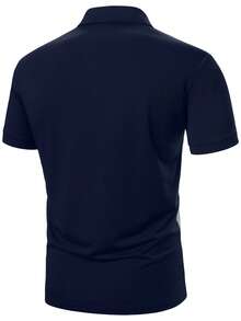 Manfinity Homme Camisa polo de manga corta con bloques de color y rayas para hombre - Multicolor - Ver 2