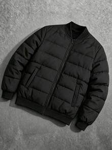 Manfinity Homme Men's Winter Fashion Versatile Jacket - Black - View 1