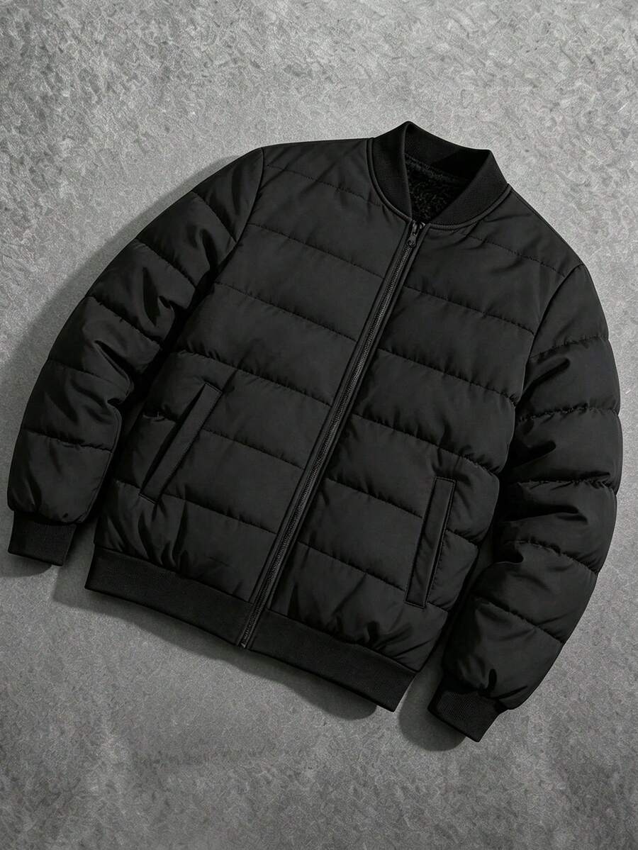 Manfinity Homme Men's Winter Fashion Versatile Jacket - Black - View 1