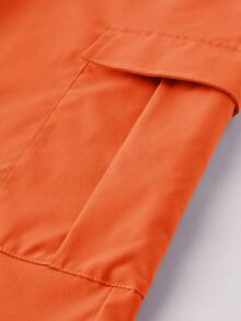 Manfinity Hypemode Pantalones cortos cargo de unicolor con cordón en la cintura para hombre - Naranja - Ver 6