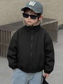 DAZY Young Boy Thermal Lined Casual Daily Wear Winter Padded Coat Fall - Black - View 4