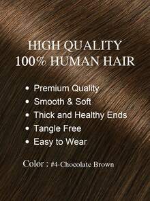 7 Pieces 110-120g Clip In Hair Extensions 20 Inch Remy Hair Extensions Clip Ins Human Hair #4 Chocolate Brown Natural Hair Clip In Extensions For Long Hair - S4 - View 2