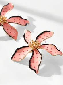 Maija Drip Fashion Stud Earrings - Pink - View 4