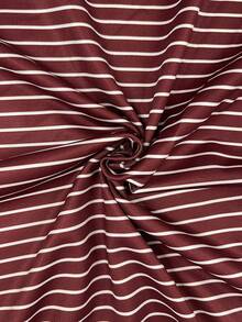 Resyla Women's Crew Neck Short-Sleeve T-Shirt With Color-Block Striped Print Casual Basic Style - Multicolor - View 5