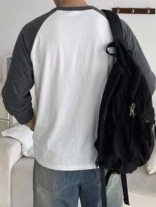 DAZY Men's Colorblock Raglan Sleeve T-Shirt - White - View 2