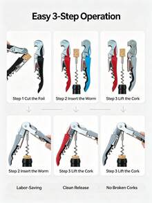 Multifunctional Seahorse Wine Opener, Portable Stainless Steel Corkscrew For Wine & Beer, Multiple Colors - Wine bottle opener - View 5