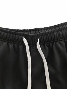 Gym Rark Men's Letter Print Drawstring Waist Pocket Sports Shorts, Gym - Black - View 5