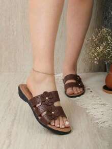 Women Platforms & Wedge Sandals - Dark Brown - View 1