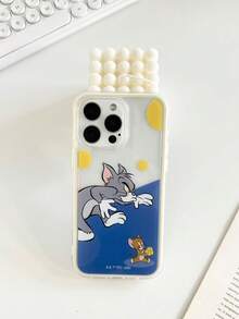TOM & JERRY X SHEIN A Stylish, High-End Printed Pattern Protective Phone Case Design, Perfect For IPhone – A Cute, Fashionable, And Sophisticated Phone Case. - Multicolor - View 7