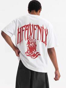 NORVETH Men's Letter Print Casual Daily Short Sleeve T-Shirt - White - View 1