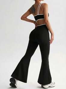 Slayform Slayform Young & Energetic Sporty Jumpsuit, Black & White Cutout One-Shoulder Design - Black and White - View 4