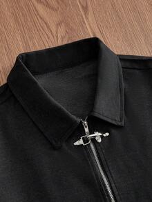 SWAVVY Chaqueta casual versátil para hombre para otoño - Negro - Ver 2