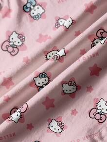 HELLO KITTY AND FRIENDS | SHEIN 少女可爱卡通星星字母印花短袖T恤，休闲日常通勤 - 白色 - 查看 7