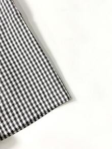 STEELVANCE 男士格紋短袖單排扣休閒襯衫 - 黑與白 - 查看 6