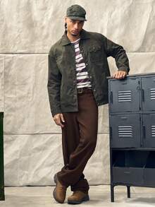 Norleigh Men Slant Pocket Straight Leg Jeans - Coffee Brown - View 3
