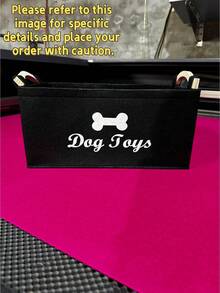 1PC Large Capacity Felt Pet Supplies Storage Organizer Basket Bin With Sturdy Handles For Dog Cat Accessories Collar Leash Grooming Tools Durable Breathable Fabric Lightweight Decorative Versatile For Home Living - Black - View 3