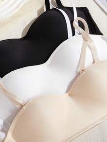Sujetador sin tirantes antideslizante para niñas, con tirantes desmontables, versátil, adecuado para estudiantes y adolescentes - Multicolor - Ver 4