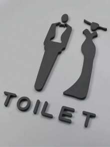 1pc Acrylic Toilet Sign With 3D Male & Female Symbols, Office & Public Restroom Indication Plaque Best Gifts Birthday Graduation - multicolor - View 7