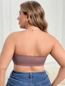 SHEIN Sujetador Bandeau sin Aros con Cierre Delantero Talla Grande, 1 pieza - Marrón - Ver 2