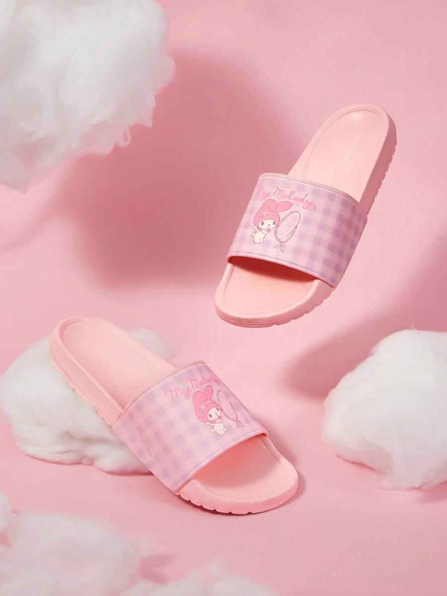 HELLO KITTY AND FRIENDS | SHEIN Ladies Slippers Girly Style, Cute Cartoon Slippers - Tender pink - View 1