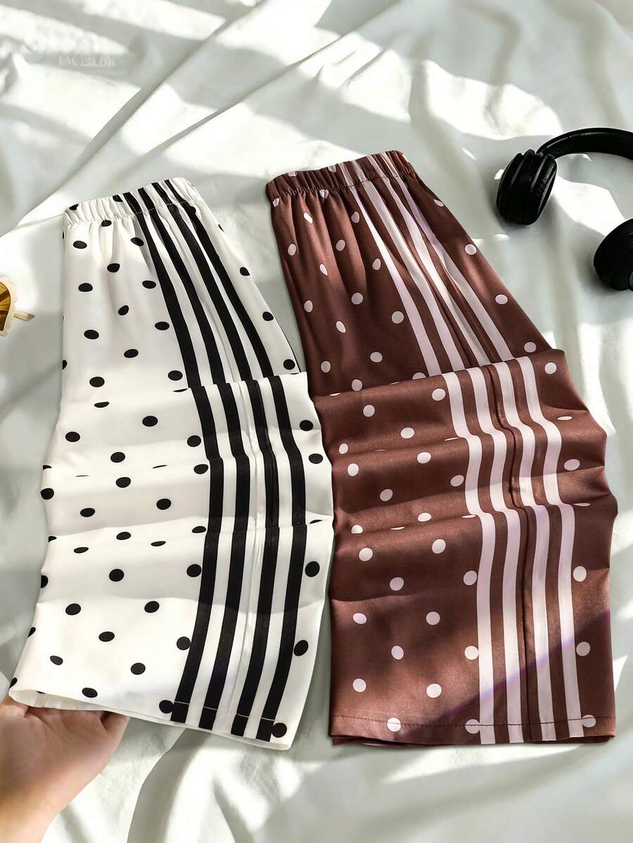 SHEIN 女童與媽媽母女套裝休閒百搭通勤日常復古美式運動風豹紋 - 彩色 - 查看 1