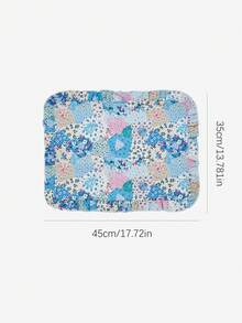 SHEIN Patchwork Floral Long Table Runner, Ruffled Edge Fresh Natural Pastoral Style Table Mat, Kitchen & Dining Room Decor, 2 Colors Available (Purple & Blue Patchwork Floral) - Purple/blue spliced flower - View 5