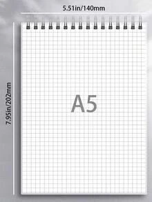 1 buah Buku Catatan Berpetak A5/B5/A4, Jilid Spiral, Sampul PP Keras, Pola Petak Minimalis, Alat Tulis Penting untuk Kembali ke Sekolah, Hadiah Pesta Halloween & Natal, Perlengkapan Sekolah - Putih - View 11