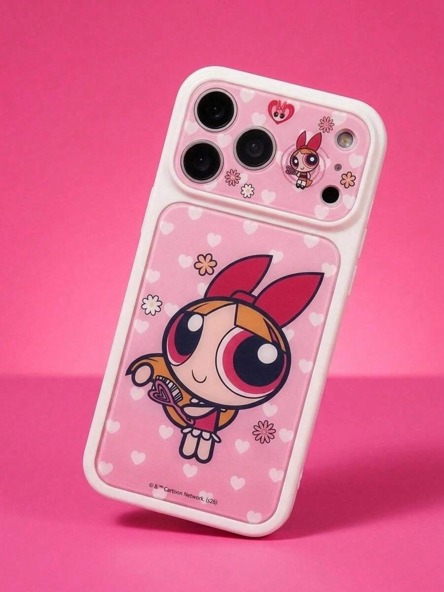 THE POWERPUFF GIRLS X SHEIN 時尚高端印花圖案保護手機殼設計,完美適配 ,可愛時尚且精緻 - 彩色 - 查看 1