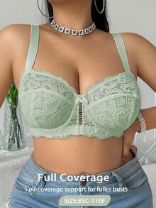 Divavoom Sujetador con aros de encaje talla grande, 1 pieza - verde menta - Ver 4