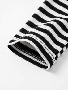 Franclia Black And White Striped Long Sleeve Cardigan Regular Fit Jacket T-Shirt For Women, Autumn And Spring Wear, Commute Outfit Office Casual - Black and White - View 6