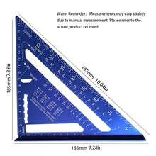 Transportador de aluminio de precisión, regla escuadra triangular con borde dentado, proyectos de bricolaje, decoración del hogar y diseño, juego de herramientas, indicación de cantidad clara, diseño compacto - Multicolor - Ver 9