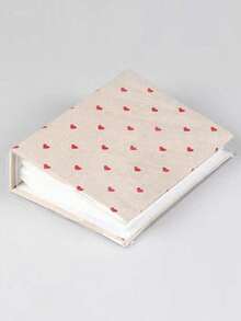 1 Pc Red Heart Shaped Photo Album Holds 100 Photos Postcards Memorabilia For Home Decor Gift Must Have Storage Accessory - Multicolor - View 6