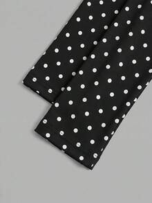 SHEIN EZwear 2件裝波點黑白針織拉鍊長袖女款T恤，秋季上衣，適合日常通勤、約會、聚會，適用秋冬夏季、聖誕節、新年、時尚優雅休閒、外出、約會、通勤、亮眼、情人節、度假、Y2K、畢業典禮等場合 - 彩色 - 查看 7
