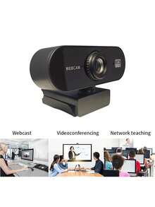 Teckwe 1 Piece HD Webcam Supports 1080P And 2K Resolution USB Plug And Play Built In Microphone Adjustable Clip Base Wide Angle Simple Solid Black Design For Video Conference Live Streaming Online Teaching Home Office Computer Peripheral Accessories - Multicolor - View 3