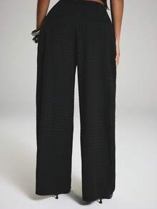 NYA SZN Carmen Pant Wide Leg Trouser Sexy Going Out Date Night Brunch Birthday Party Statement High Waist Black - Black - View 6