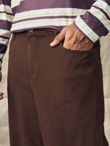 Norleigh Men Slant Pocket Straight Leg Jeans - Coffee Brown - View 7