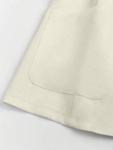 Franclia Asymmetric Pocket Single Button Lapel Short Sleeve Blazer - Beige - View 3