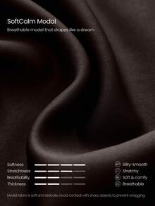 GLOWMODE Modest 1件裝 SoftCalm 莫代爾發光面料 寬鬆版型 大腿長度 側口袋開衩下擺 連帽長袖 日常休閒穿著 - 棕色 - 查看 6
