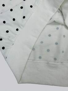 INAWLY 女款秋季休閒波點印花愛心刺繡運動衫 - 白色 - 查看 7