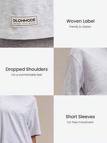 GLOWMODE Pima 棉中性短袖圓領寬鬆版型 T-shirt 日常休閒款 - 淺灰色 - 查看 3