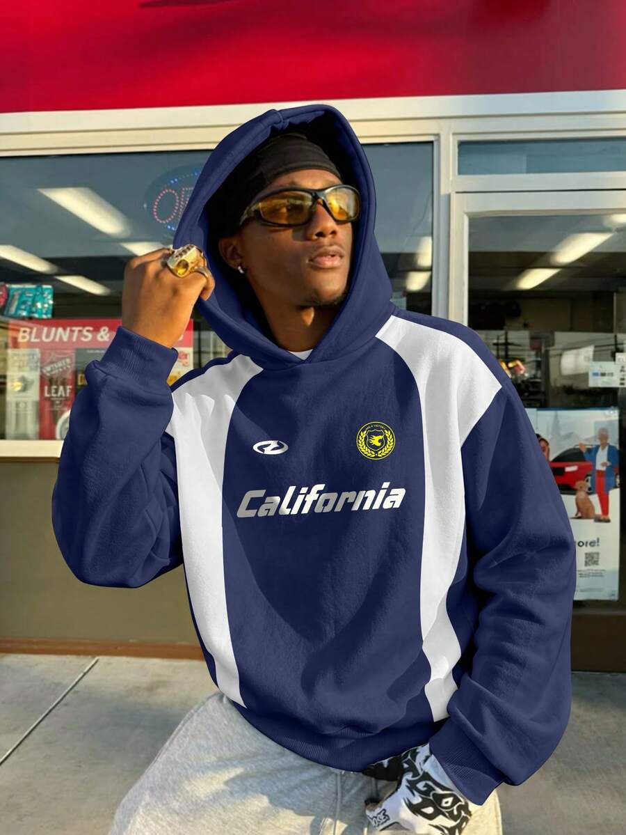 STEELVANCE Áo hoodie nỉ nam tay dài in chữ, dáng rộng thoải mái, phong cách thường ngày - Nhiều màu - Xem 1
